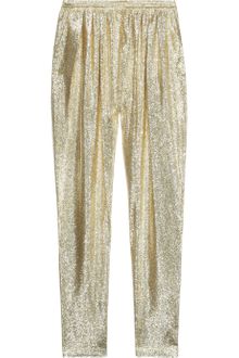 Stella McCartney Christine Silk Blend Lamé Tapered Pants - Lyst