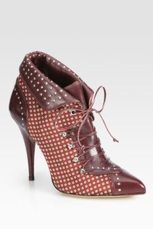 Tabitha Simmons Wicked Leather and Silk Laceup Ankle Boots - Lyst