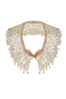 Topshop Pearl and Fabric Collar - Lyst