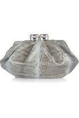 Valentino Jewelclasp Watersnake Clutch