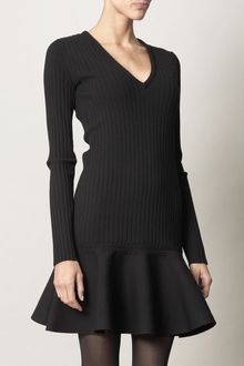 Yves Saint Laurent Fluted Hem Ribbed Dress - Lyst