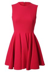 Alexander McQueen Stretch Crepe Wool Fluted Dress