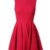 Alexander Mcqueen Stretch Crepe Wool Fluted Dress in Red (pink) - Lyst