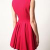 Alexander Mcqueen Stretch Crepe Wool Fluted Dress in Red (pink) - Lyst