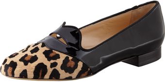Charlotte Olympia Bisoux Leopard Toe Patent Slipper - Lyst