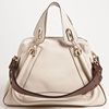 Chloé Paraty Military Leather Satchel in White (pearl) - Lyst