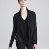 Donna Karan New York Cascadingcollar Faux Leather Jacket in Black - Lyst