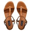 Episode Fedora Metal Trim T Bar Sandal in Brown (tan) - Lyst