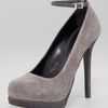 Fendi Shimmer Suede Pump in Gray - Lyst