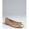 Gucci Gold Leather Bamboo Bow Flats in Gold - Lyst