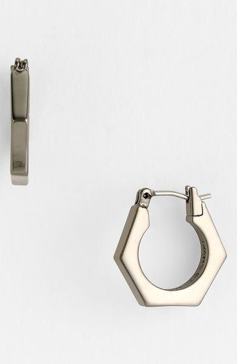 Marc By Marc Jacobs Bolts Slice Small Geometric Hoop Earrings - Lyst