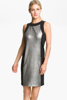 Michael by Michael Kors Metallic Panel Sheath Dress - Lyst