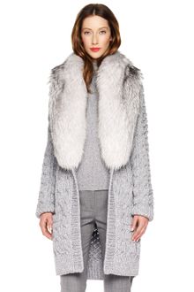 Michael Kors Furcollar Cardigan - Lyst