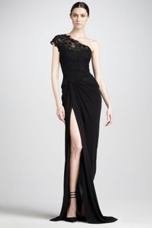 Monique Lhuillier Lacebodice Jersey Gown - Lyst