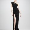 Monique Lhuillier Lace Bodice Jersey Gown in Black (noir) - Lyst