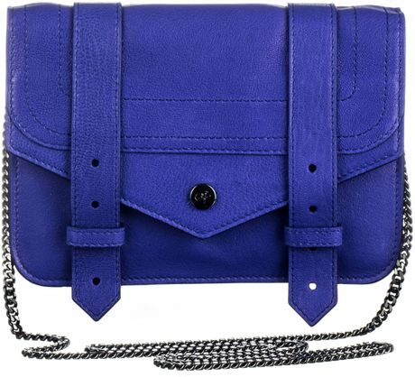 Proenza Schouler Ps1 Large Chain Wallet Leather in Blue (purple%20rain) - Lyst