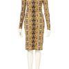 Topshop Baroque Print Midi Bodycon in Brown (black) - Lyst