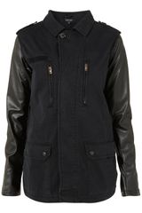 Topshop Contrast Sleeve Army Jacket