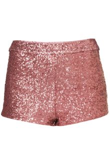Topshop Pink Sequin Knicker Shorts - Lyst