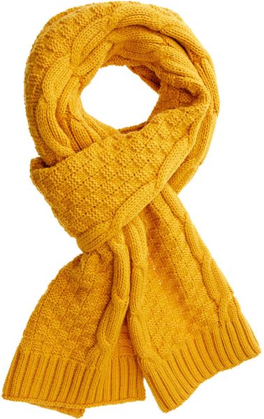 asos-asos-cable-knit-scarf-in-yellow-for-men-mustard-lyst