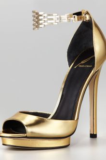 B Brian Atwood Cassise Metallic Leather Chainstrap Sandal - Lyst