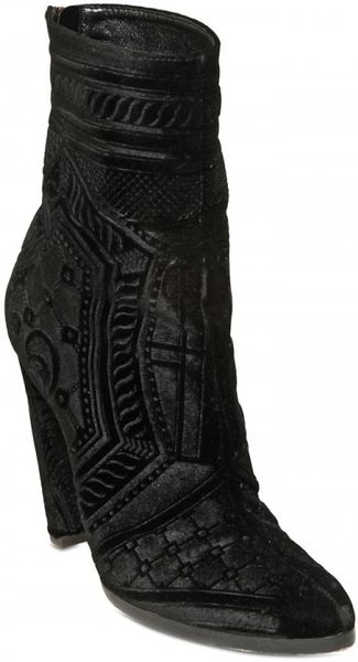Balmain 120mm Embossed Velvet Boots in Black - Lyst