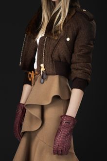 Burberry Prorsum Cropped Herringbone Bomber Jacket - Lyst