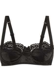 Dolce & Gabbana Stretchsilk Satin and Lace Balconette Bra - Lyst
