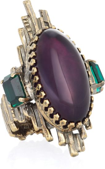 Emilio Pucci Amethyst and Glass Ring - Lyst