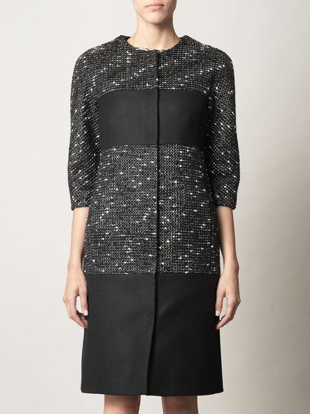 Giambattista Valli Metallic Tweed Coat in Black - Lyst