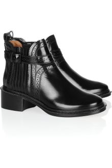 Givenchy Broguedetailed Leather Ankle Boots - Lyst