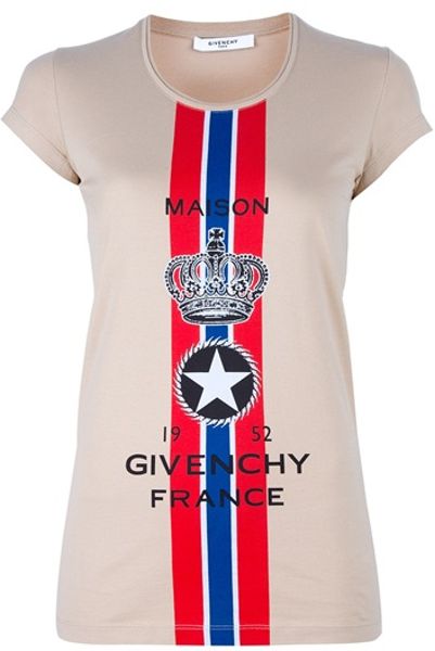 Givenchy Printed Tshirt in Brown - Lyst
