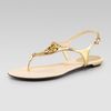 Gucci Bit Flat Thong Sandal in Gold - Lyst