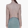 Helmut Lang Cropped Taupe Leather Jacket in Brown (taupe) - Lyst