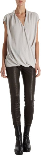 Helmut Lang Twist Top in Gray - Lyst