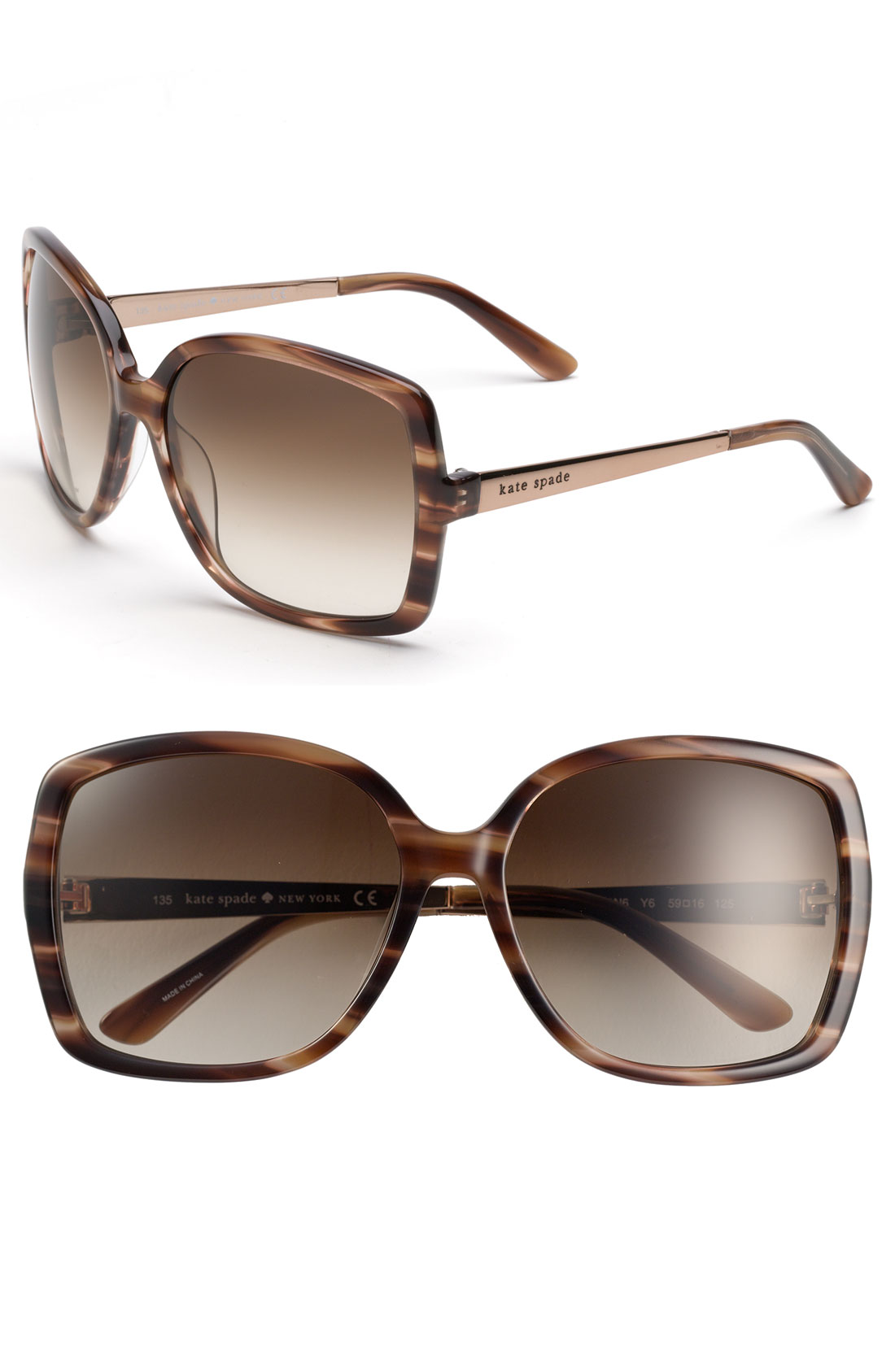 Kate Spade Darryl Oversized Sunglasses in Brown (tortoise fade/ brown