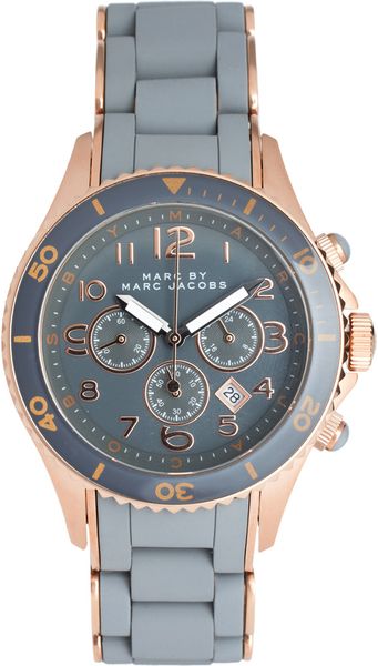 Marc By Marc Jacobs Gold Chronograph Bracelet Watch in Gray (grey) - Lyst