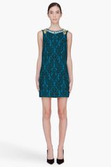 Matthew Williamson Turquoise Embroidered Collar Tunic Dress