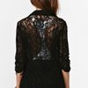Nasty Gal Ruched Lace Blazer in Black - Lyst