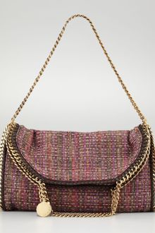 Stella McCartney Boucle Foldover Falabella Fuchsia - Lyst