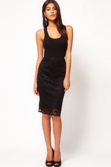 ASOS Collection Pencil Skirt in Lace with Scallop Hem - Lyst