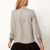 Asos Collection  Blouse with Skinny Tie Detail in Gray (grey) - Lyst