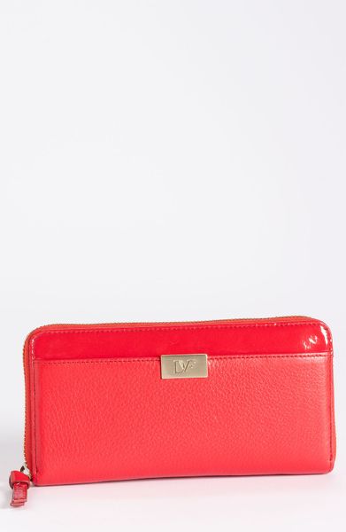 Diane Von Furstenberg Zip Around Wallet in Red (red robin) - Lyst