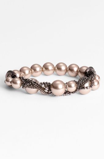 Givenchy Glass Pearl Chain Stretch Bracelet - Lyst