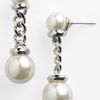 Givenchy Glass Pearl Chain Earrings in White (white pearl/ silver) - Lyst
