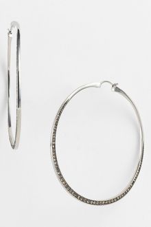 Michael by Michael Kors Michael Kors Large Crystal Detail Hoop Earrings - Lyst