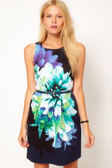 Oasis Floral Print Lantern Dress - Lyst