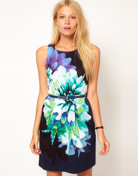 Oasis Floral Print Lantern Dress in Multicolor (multi) - Lyst