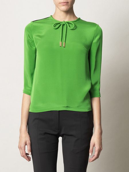 Preen Bicolour Blouse in Green - Lyst