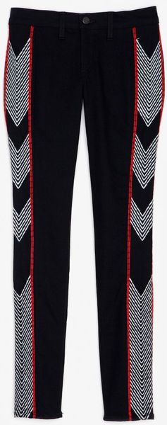 Rag & Bone Midrise Embroidered Skinny Jeans in Black - Lyst